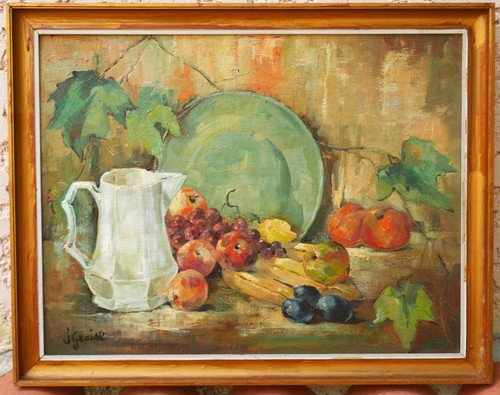 Grand tableau signé - tableau, glaise