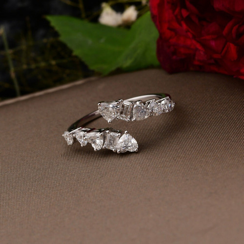 Bague jonc diamant naturel - jonc,