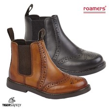 Roamers B922 Enfants Garçons Smart à Enfiler Cuir Richelieu Bottines Chelsea