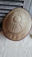 ANCIEN CHAPEAU DE PAILLE STYLE COLONIAL
