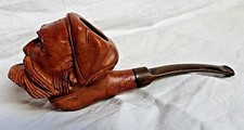 Pipe en bruyère sculptée tête d'homme St Claude 