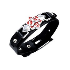 Naruto Bijou Bracelet Cuir Logo Sasuke Uchiwa Eternal Mangekyo Sharingan Cosplay