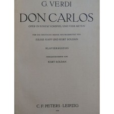 VERDI Giuseppe Don Carlos Allemand Opéra Chant Piano