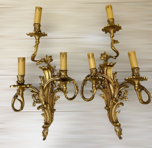 Paire appliques bronze - d'appliques, en