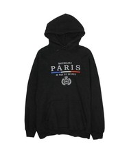 Balenciaga Black Flag Logo Embroidery Cotton Hoodie, size M-L