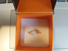 magnifique bague chou style solitaire or 750 18 carat tête aigle et diamants t48