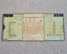 Ancien 1935 Règle à Calculs OMARO P.11 Poutrelles I et H Fers Profilés en U et T