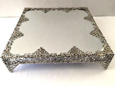 PLATEAU POSE-PLAT CENTRE DE TABLE STYLE MAURESQUE ARABESQUE MIROIR & FILIGRANE