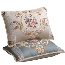 2pcs Canapé Oreiller Étui Housse Broderie Coussin Floral Décor Maison Rétro Doux