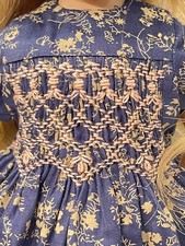 13" Doll Boneka Smocked Navy