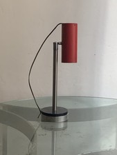 Ancienne Lampe design vintage réflecteur tuyau acier nickelé marbre rotule 1960