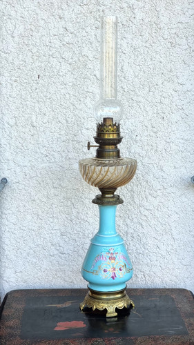 Lampe pétrole faïence - à, pétrole,