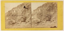 Sources du Jourdain Banias Césarée de Philippe Syrie Photo Stereo Vintage c1860