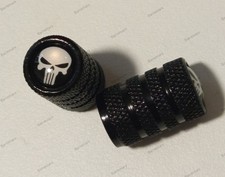 Lot 2 Bouchons de Valves pour Harley Ou Custom Neuf Noir Alu Luxe ?? Punisher