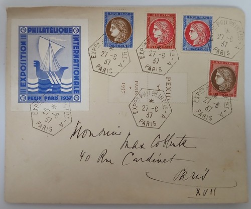 Lettre avec timbres bloc - lettre,