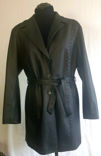 Manteau cuir noir mauricette - manteau,