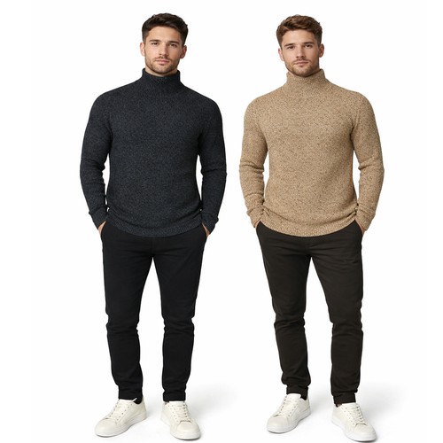 Pull homme col montant - pull,