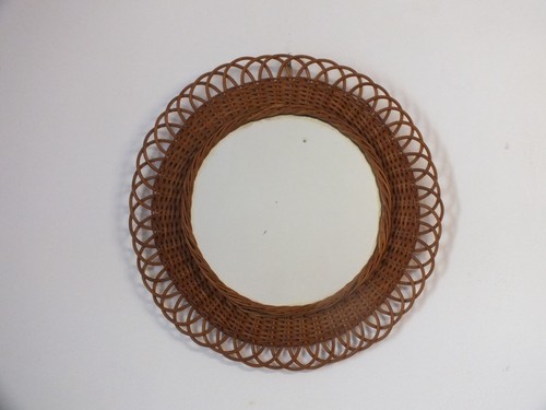 Authentique miroir rotin ou - +,