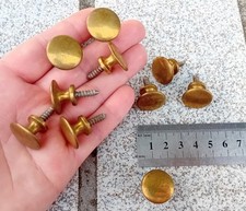 1 ANCIENNE POIGNÉE DE PETIT MEUBLE LAYETTE POUPEE TIROIR, LAITON, d=2cm   N°44C