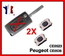 2 Switchs Coque PLIP Télécommande Clé Pour Peugeot 107 206 207 307 308 SW 407 +