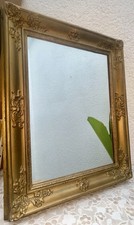 Miroir ancien doré style Louis XVI bois et stuc 50,5x39cm décor floral