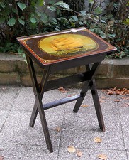  PUPITRE écritoire  pliant de voyage avec un jolie décor de navire