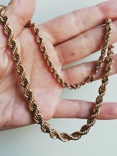 Collier ancien maille américaine plaqué or, poinçonné