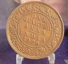 india british one quarter anna 1920 georges V