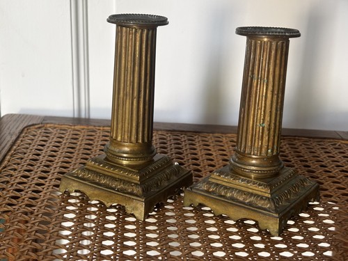 Paire bougeoirs bronze - paire, de