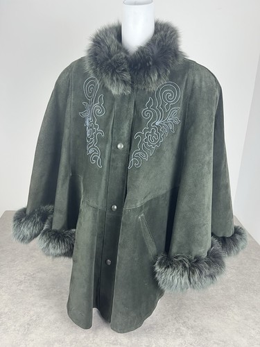 Cape manteau veste - cuir, daim