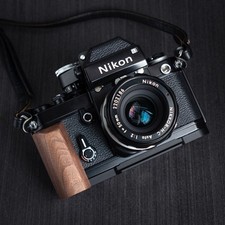 Poignée de poignée de caméra en bois F Nikon F2 F2A F2AS, plaque de base en...