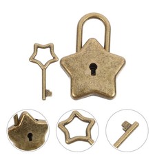  Lot de 2 mini cadenas à clé en forme d'étoile, petit cadenas en métal pour