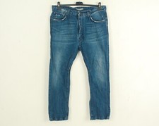 Jeans En Denim Pour Hommes W33 L32 Coupe Droite Regular Bleu