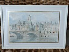 Tableau lithographie pont Quai de Paris signée Pierre PAGÈS 