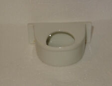 N°13 ANCIENNE MANGEOIRE POUR OISEAUX EN FAÏENCE BLANCHE DEVANT ARRONDI