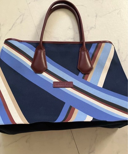 Longchamp canvas bag navy - longchamp,