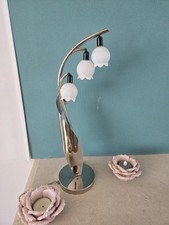 Rare lampe veilleuse ART DECO brin de muguet  Céramique Clochette opaline Design