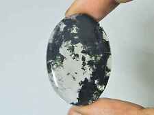 45Cts. Agate mousse verte naturelle forme ovale cabochon pierre précieuse lâc...