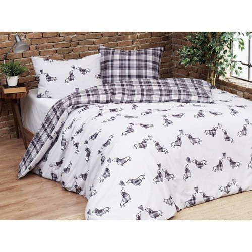 Housse couette teckels gris - de,