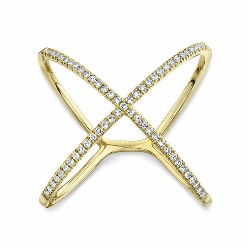 Bague croisée jaune 14k - jaune,