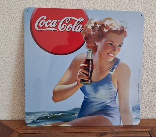 Coca cola plaque - en, metal