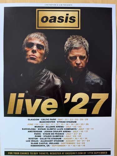 Affiche oasis concert - affiche, 2027