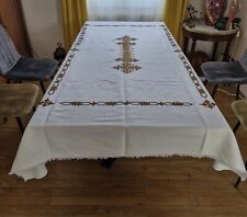 RARE - NAPPE DE TABLE RECTANGULAIRE ET 12 SERVIETTES EN COTON ETHIOPIEN