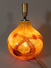 Pieds De Lampe Verre Signée XX Ème Dans Le Goût De Guyot & Aconito. Éclair Inter