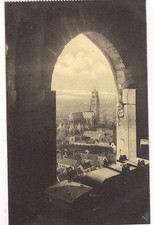 bruges  panorama pris d'une fenêtre de la tour du beffroi