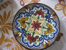 Plat Décoratif  Céramique/faience Populaire Peint  Main ESPAGNE  bon etat 30cm