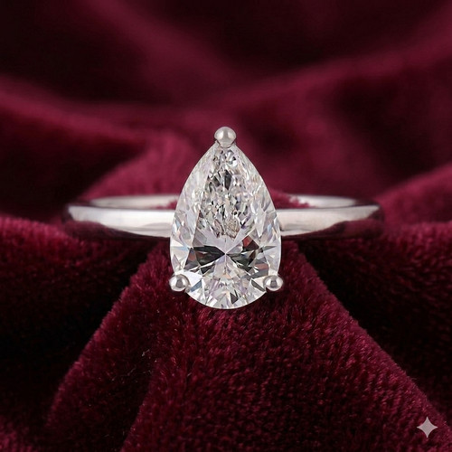 Bague diamant taille poire