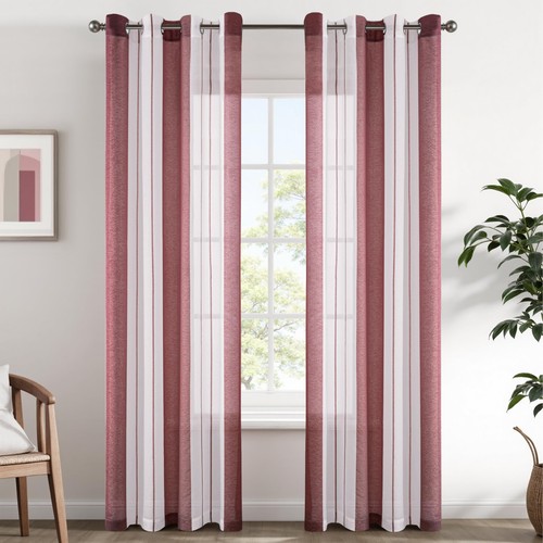Rideaux rayés transparent - rideaux,