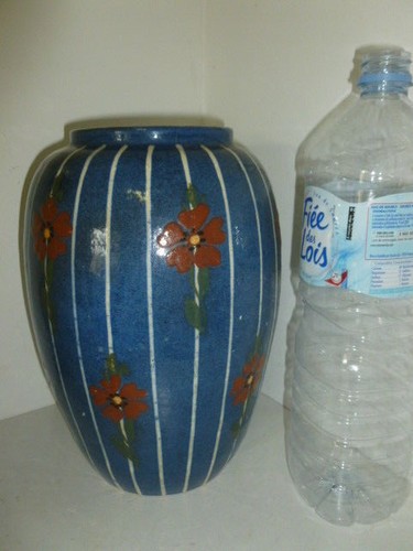 Vase grès signé - vase,