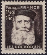 FRANCE  601 ** MNH Compisteur Charles GOUNOD musique Faust Ave Maria 1944